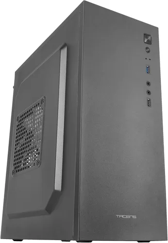 Vista 5 de Tacens 2FERROX, ATX Semi-Tower PC Case, ventilador lateral de 4.7 in, rejilla delantera, acero, negro