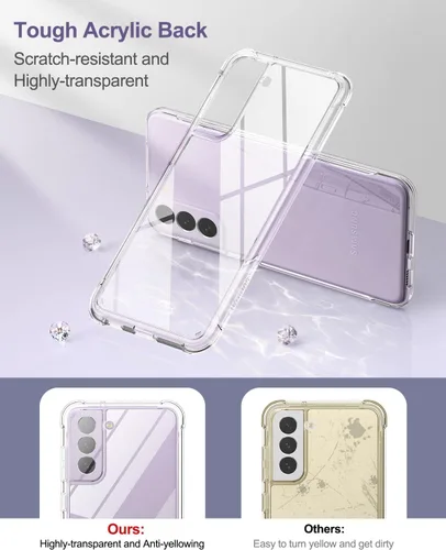 Vista 4 de SURITCH Funda transparente para Samsung Galaxy S21 FE de 6.4 pulgadas (solamente), [protector de pantalla integrado] carcasa rígida protectora
