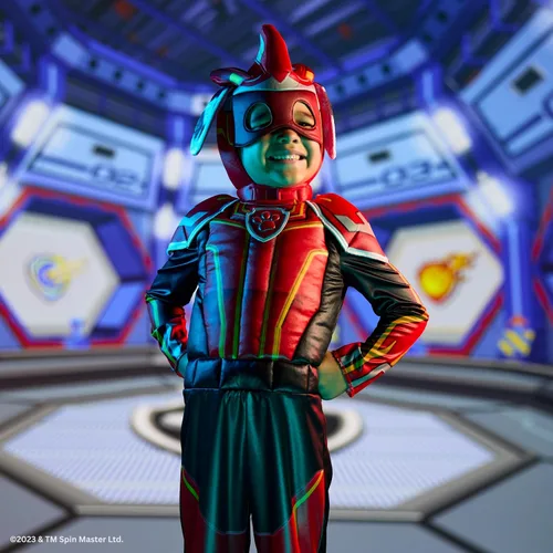 Vista 5 de Disguise Marshall - Disfraz de Paw Patrol de lujo, traje oficial de Paw Patrol para niños pequeños con armadura y tocado para niños