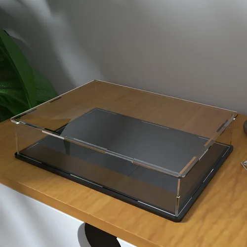 Vista 13 de SVENJBB vitrina acrílica, cajas de acrílico de cubo de 10 x 10 x 14 pulgadas para exhibición, vitrinas transparentes con base negra mate y tapa
