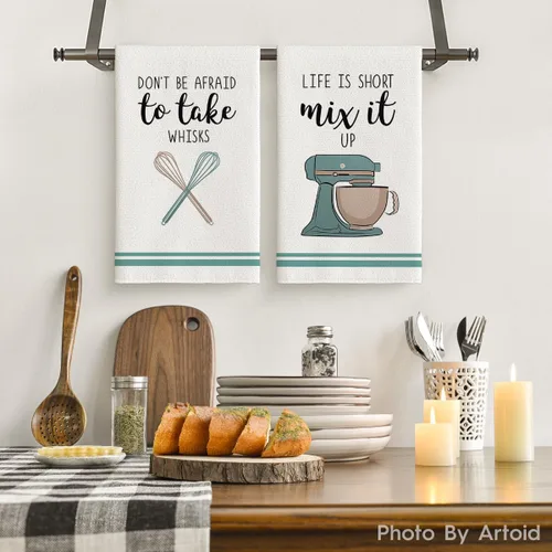 Vista 2 de Artoid Mode Coffee Kitchen Ware Quote - Divertidas toallas de cocina y paños de cocina, 18 x 26 pulgadas, para inauguración de la casa diariamente