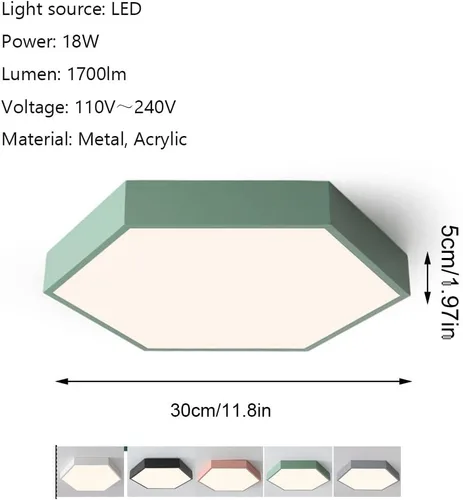 Vista 6 de Macaron - Luces de techo LED ultrafinas de 1.9 pulgadas, montaje empotrado, luces de techo fáciles de instalar, iluminación para dormitorio