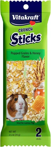 Vista 12 de Vitakraft - Palitos masticables para cobayas Crunch Sticks - Manzana y Naranja - Apoya dientes saludables
