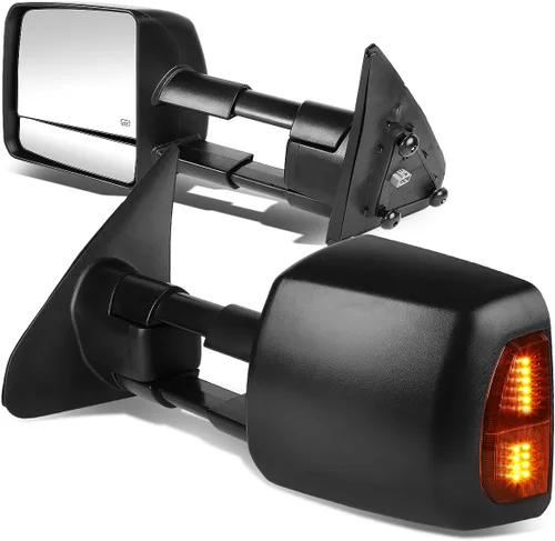 Vista 8 de DNA Motoring TWM-038-T888-BK-AM-L Espejo de remolque lateral izquierdo compatible con Tundra 07-16, con calefacción eléctrica + espejo de luz