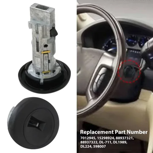 Vista 6 de 7012945 Cilindro de cerradura de encendido con cilindros de bloqueo de puerta delantera y llaves para Chevy Tahoe 2003-06