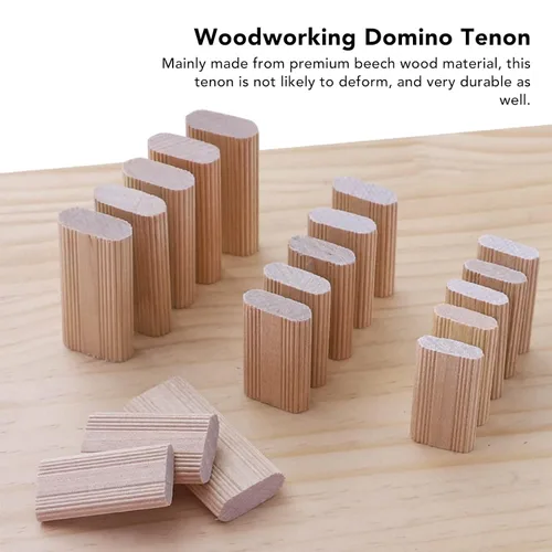 Vista 2 de Kadimendium 50 Uds Espigas Sueltas Domino Tenon Haya Firma Fijación 0.315x1.575 in Amplia Aplicación Beechwood Tenones Sueltos para Carpintería