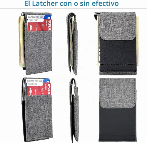 Vista 3 de Dockem The Latcher - Cartera minimalista y estuche para tarjetas (cuero de lona sintética)