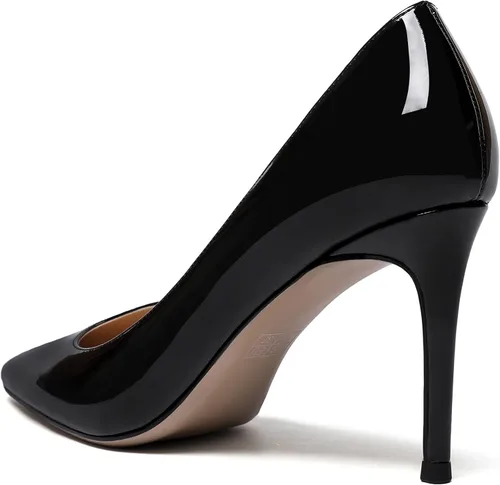 Vista 7 de WAYDERNS Zapatos de tacón alto de aguja de charol para mujer, de 3.5 pulgadas