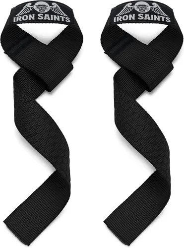 Vista 4 de Correas de nailon para levantamiento de pesas - Correas de muñeca de levantamiento de pesas con agarre de silicona para levantamiento de pesas
