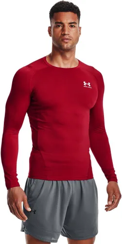 Vista 29 de Under Armour Camiseta de manga larga de compresión HeatGear para hombre Negro (001)/Blanco