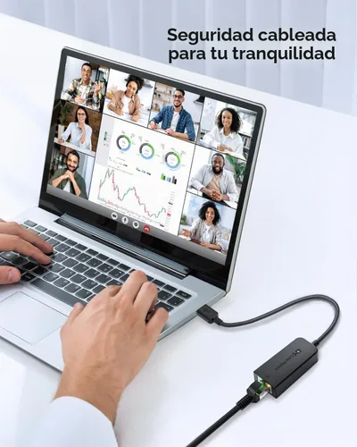 Vista 3 de Cable Matters Adaptador de USB 3.1 Tipo C (USB-C & Thunderbolt compatible con 3 Puertos) a RJ45 Gigabit Ethernet LAN, Negro