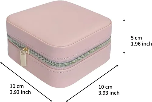 Vista 3 de TRODANCE Estuche de viaje para joyas con espejo, pequeño organizador de joyas de viaje, caja de joyería portátil, mini organizador