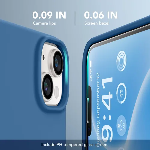 Vista 5 de GONEZ Funda magnética para iPhone 14, compatible con Magsafe, con protector de pantalla + protector de cámara, forro de microfibra antiarañazos
