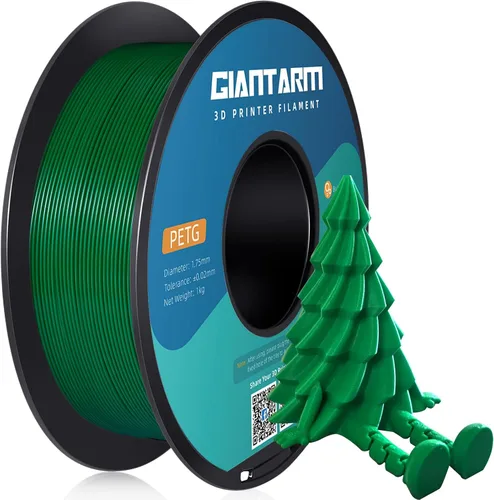 Vista 13 de GIANTARM Filamento PETG, precisión dimensional de 1.75 mm +/-0.02mm, carrete de 1 kg (2.2 libras), embalaje al vacío, para impresoras 3D, verde
