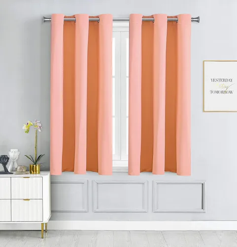 Vista 22 de WPM - Cortinas opacas de triple tejido, para oscurecer la habitación, 2 paneles para sala de estar, color beige, con aislamiento térmico y ojales