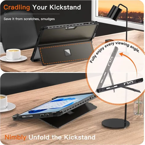 Vista 5 de MoKo Funda para Microsoft Surface Pro 7 Plus/Pro7/Pro 6/Pro 5/Pro 4/LTE - Funda resistente todo en uno con soporte para bolígrafo, funda protectora