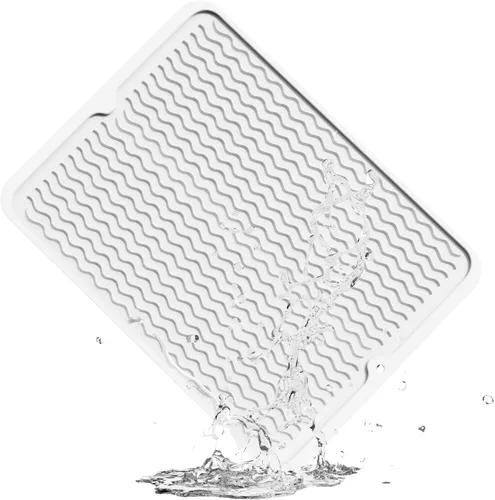 Vista 58 de ZLR 2 bandejas de silicona para fregadero (6 x 12 pulgadas/6.024 x 12.008 in) - Soporte estrecho para esponja para encimera de cocina - Tapete Negro