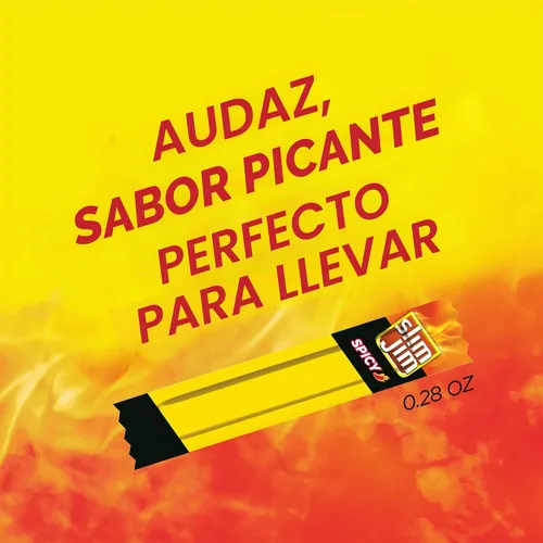 Vista 3 de Slim Jim Palitos de carne seca ahumada, sabor picante, 0.28 onzas, 26