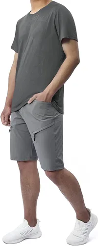 Vista 7 de Camiseta casual de verano 2024 para hombre, transpirable, manga corta, ajuste holgado, para entrenamiento, absorbe la humedad, camiseta casual