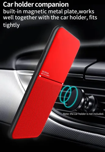 Vista 2 de Kepuch Mowen Cubierta De La Cubierta Del Parachoques Placa De Metal Incorporada Para Huawei Nova 5T/Honor 20 - Rojo