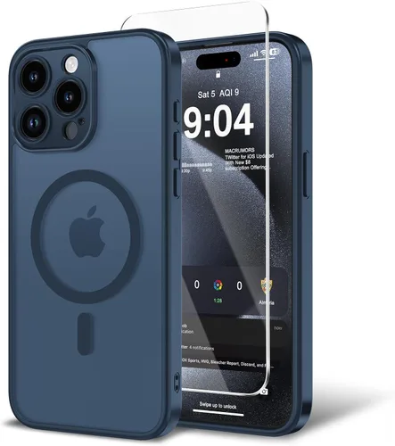 Vista 113 de Funda para iPhone 11 con protector de pantalla, compatible con MagSafe, ultra delgada, translúcida, mate, a prueba de golpes, color negro