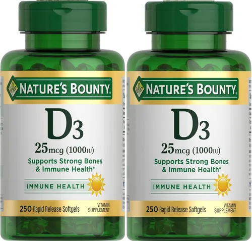 Vista 7 de Nature's Bounty, Suplemento de vitamina D3, apoya el sistema inmunológico y la salud ósea, 1000IU, 120 cápsulas blandas (paquete de 3) Supports