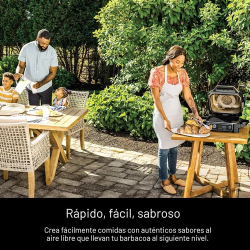 Vista 3 de Ninja Serie Woodfire 7 en 1 (parrilla, barbacoa, asar, freír con aire, deshidratar, rostizar, ahumar) Portátil y resistente a la intemperie