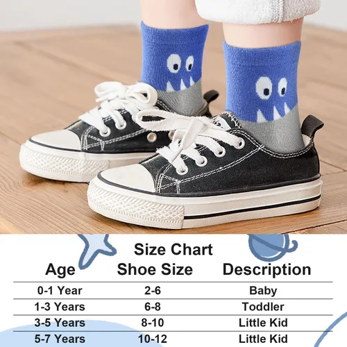Vista 6 de ELUTONG - Calcetines de agarre para niños, paquete de 12 unidades, antideslizantes, calcetines de tripa para bebés y niños de 1 a 7 años, niños