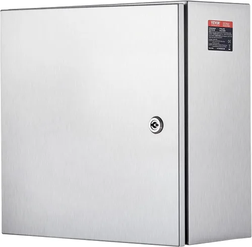 Vista 12 de Caja de Gabinete Eléctrico de Acero de 12" x 12" x 8", Caja de Gabinete Eléctrico de Acero Inoxidable 304, Caja de Gabinete para Equipos