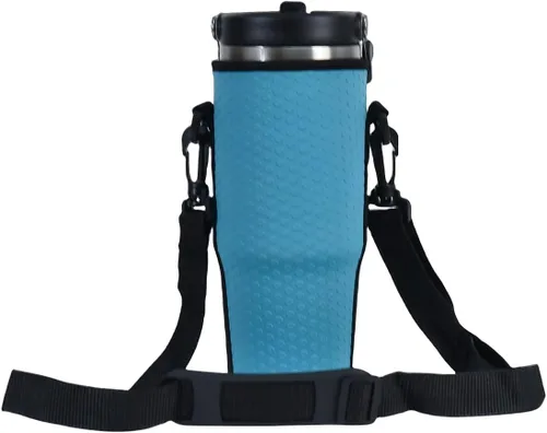 Vista 12 de AF-WAN Funda aislante de neopreno para botella de agua, impermeable, antideslizante, antiarañazos, con correa para el hombro, compatible con vaso