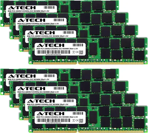 Vista 2 de A-Tech 64GB Kit (8x8GB) RAM for Supermicro SUPER X9DR3-F, X9DR7-LN4F-JBOD, X9DRG-OF-CPU, X9DRG-QF, X9DRT-HIBQF, X9DRT-PIBF DDR3 1333MHz PC3-10600