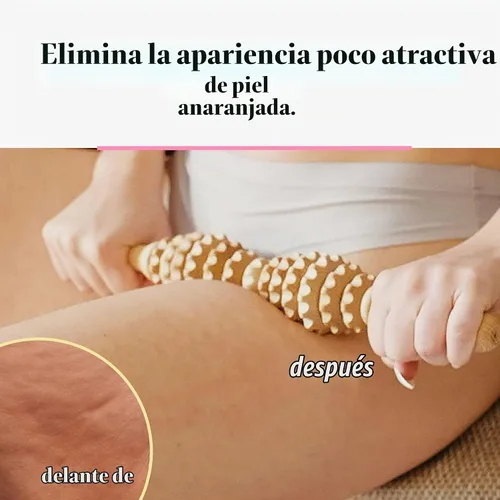 Vista 8 de Tuuli Accesorios - Rodillo de masaje ovalado de madera, rodillo corporal multifuncional para celulitis, tensión muscular y apoyo a la salud