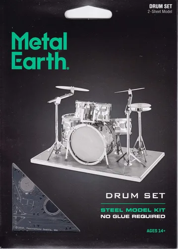 Vista 6 de Fascinations, Kit de batería de metal a escala Metal Earth 3D