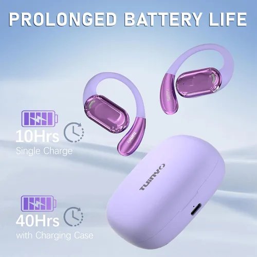 Vista 5 de TUINYO Auriculares inalámbricos con gancho para la oreja, resistentes al agua IPX5, conexión Bluetooth estable de un solo paso con larga