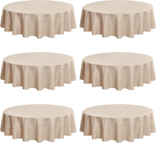 Vista 15 de Fitable - Mantel cuadrado de lino sintético resistente a las arrugas, tela neutral, para mesa de interior o exterior, para cocina o comedor