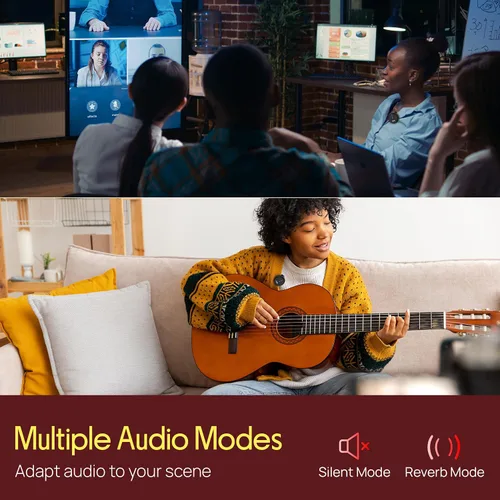 Vista 5 de Pyle Sistema de micrófono inalámbrico Lavalier, micrófono con clip con cancelación de ruido, batería 7H, audio de 360°, funda de carga USB-C