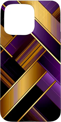 Vista 31 de Púrpura Negro Oro Plaid Patrón A Cuadros Amantes Caso Para iPhone 16