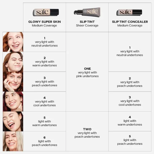 Vista 5 de Saie Glowy Super Skin Tint Base Líquida - Base Sin Peso + Luminosa con Cobertura Media Ligera - Maquillaje Facial Hidratante + Suero para el Cuidado