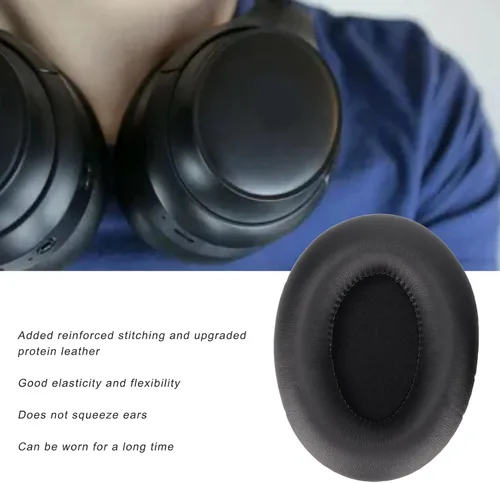 Vista 4 de Juego de almohadillas para los oídos, esponja de cuero de proteína suave, repuesto para auriculares TaoTronics TtBH060