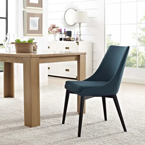 Vista 2 de Modway Viscount Mid-Century - Silla de cocina y comedor de tela tapizada moderna en color azul