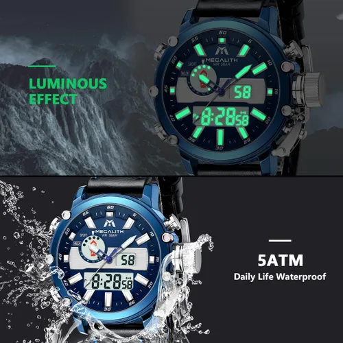 Vista 3 de MEGALITH Relojes digitales militares para hombre reloj deportivo al aire libre táctico de 1772in cara grande 5 ATM resistente al agua con alarma
