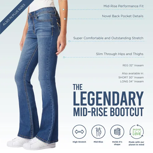 Vista 4 de WallFlower InstaStretch Legendary Jeans con ajuste clásico y corte de bota para mujer