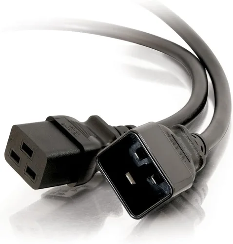 Vista 51 de Cable de alimentación C2G, cable de extensión corto, cable de extensión de alimentación, cable de alimentación de bloqueo, 10A, 250V, negro, 1 pie