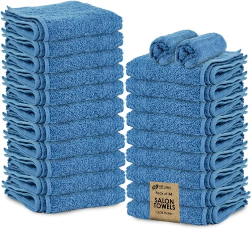 Vista 18 de Paquete de 24 Toallas de Mano Arena 100% Algodón Toalla de Spa – 16x26 pulgadas Toallas Faciales Altamente Absorbentes Gimnasio, Toalla para Cabello
