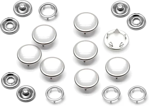 Vista 25 de CRAFTMEMORE 20 juegos de botones de perlas negras de 0.25 pulgadas (0.413 in) para camisa occidental (negro)
