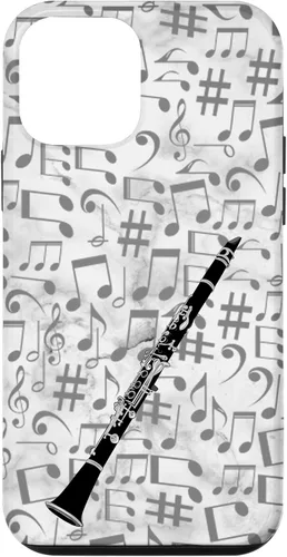 Vista 16 de Clarinet Phone Case - Music Notes - White Background Case for iPhone 17