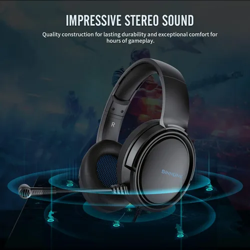 Vista 3 de BINNUNE - Auriculares para juegos para PS4 PS5 PC Xbox One Playstation 4 Xbox 1 auriculares para juegos con micrófono auriculares con micrófono