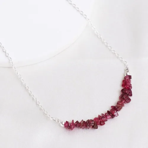 Vista 4 de Gempires - Collar de cristal de amatista morada, regalo de piedra natal de febrero, hipoalergénico de 18 pulgadas, joyería chapada en plata