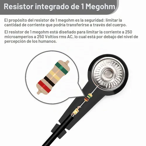Vista 2 de STREBITO Correa de muñeca antiestática, banda de muñeca antiestática de 11 pulgadas, pulsera de conexión a tierra, correa de muñeca ESD, pulsera