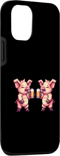 Vista 3 de iPhone 15 Pig Beer Party Team Comic Gamer Crew Case